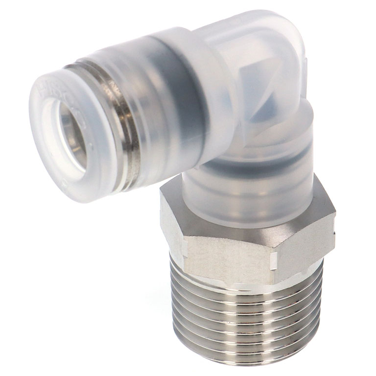 Alternative view of Đầu Nối Nhanh Khí Nén Dạng Cong 90° Ren Ngoài Pisco SPPL8-03SP