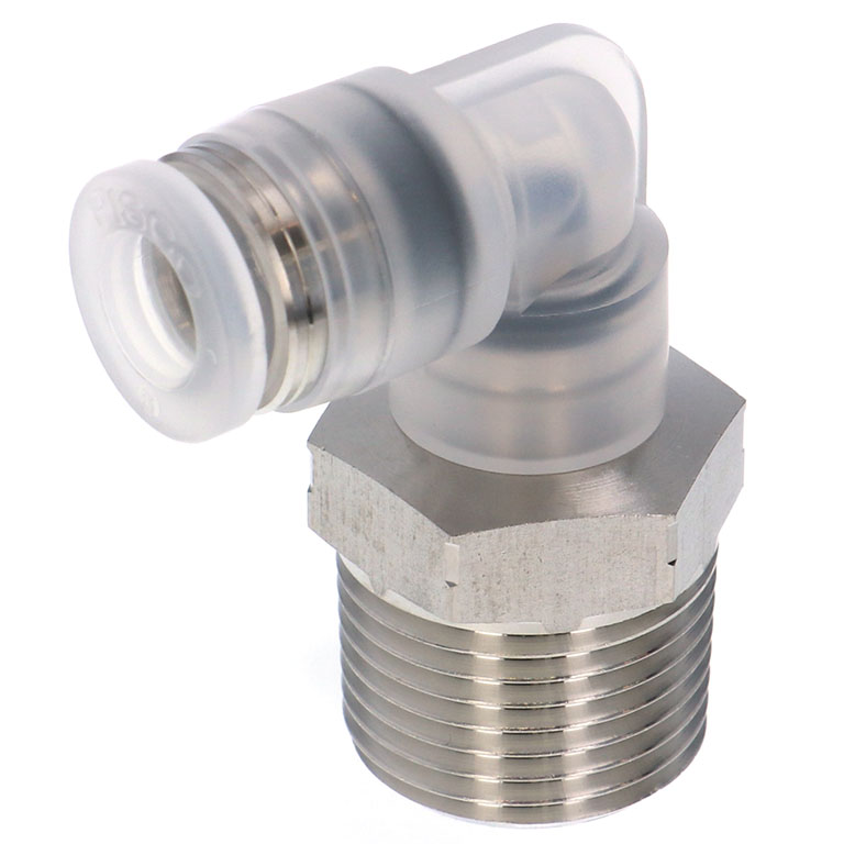 Alternative view of Đầu Nối Nhanh Khí Nén Dạng Cong 90° Ren Ngoài Pisco SPPL6-03SP