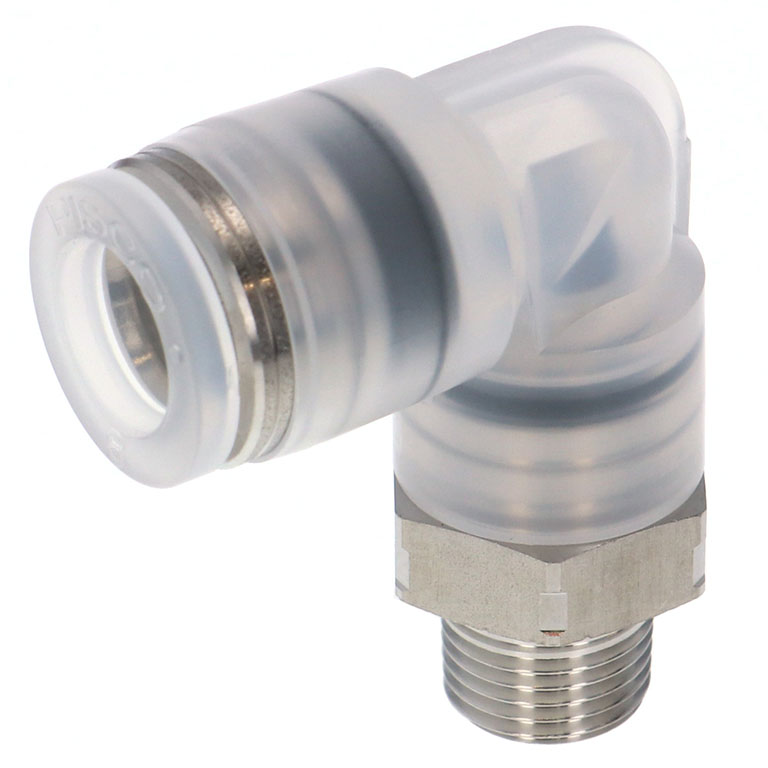 Alternative view of Đầu Nối Nhanh Khí Nén Dạng Cong 90° Ren Ngoài Pisco SPPL8-01SP