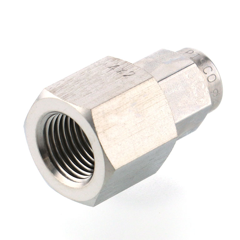 Alternative view of Đầu Ngạnh Nối Ống Có Đai Ốc Xiết Dạng Thẳng Thân Lục Giác Ren Trong Pisco NSCF0420-01