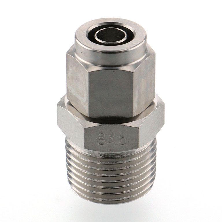 Alternative view of Đầu Ngạnh Nối Ống Có Đai Ốc Xiết Dạng Thẳng Thân Lục Giác Ren Ngoài Pisco NSC0860-03-TP