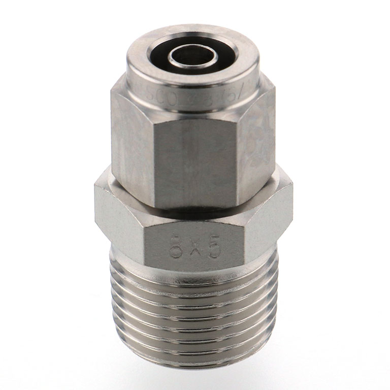 Alternative view of Đầu Ngạnh Nối Ống Có Đai Ốc Xiết Dạng Thẳng Thân Lục Giác Ren Ngoài Pisco NSC0850-03