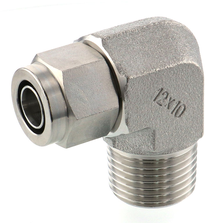 Alternative view of Đầu Ngạnh Nối Ống Có Đai Ốc Xiết Dạng Cong 90° Ren Ngoài Pisco NSL1210-04-TP