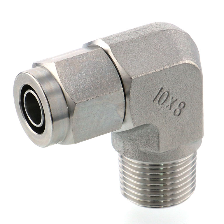 Alternative view of Đầu Ngạnh Nối Ống Có Đai Ốc Xiết Dạng Cong 90° Ren Ngoài Pisco NSL1080-03