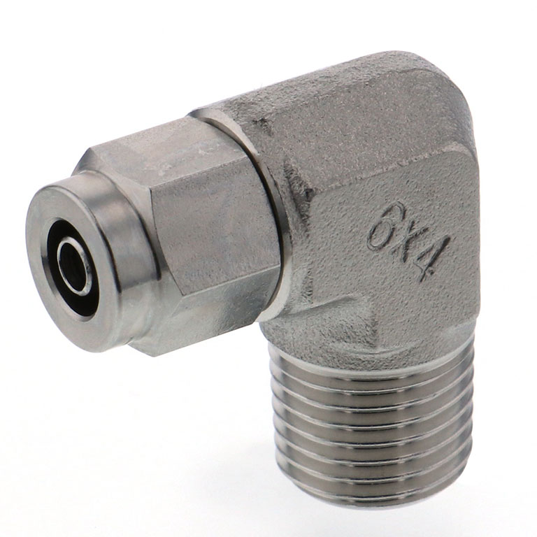 Alternative view of Đầu Ngạnh Nối Ống Có Đai Ốc Xiết Dạng Cong 90° Ren Ngoài Pisco NSL0640-02-TP