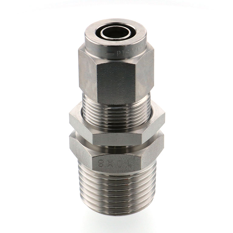 Alternative view of Đầu Ngạnh Nối Ống Có Đai Ốc Xiết Dạng Lắp Vách Ren Ngoài Pisco NSMC1080-04