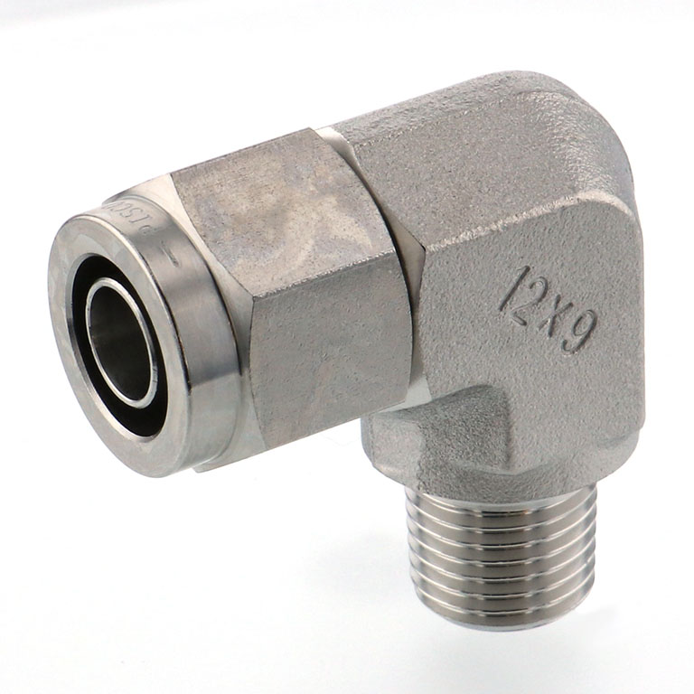 Alternative view of Đầu Ngạnh Nối Ống Có Đai Ốc Xiết Dạng Cong 90° Ren Ngoài Pisco NSL1290-02-TP