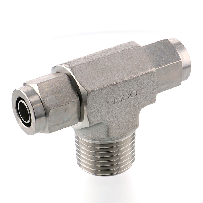 Alternative view of Đầu Ngạnh Nối Ống Có Đai Ốc Xiết Dạng Chữ T Ren Ngoài Pisco NSB1080-04