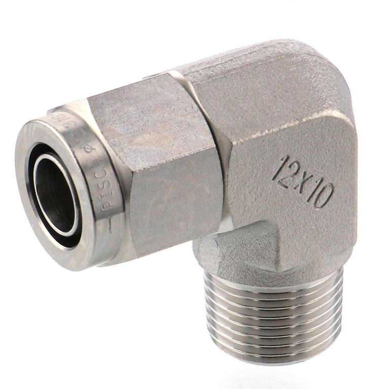 Alternative view of Đầu Ngạnh Nối Ống Có Đai Ốc Xiết Dạng Cong 90° Ren Ngoài Pisco NSL1210-03