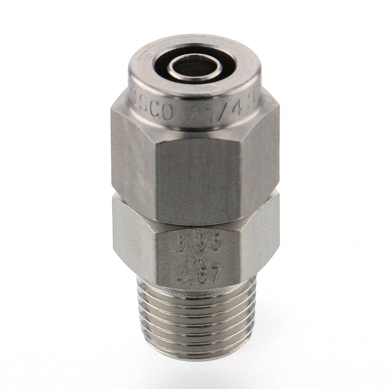 Alternative view of Đầu Ngạnh Nối Ống Có Đai Ốc Xiết Dạng Thẳng Thân Lục Giác Ren Ngoài Pisco NSC1/4-01-TP