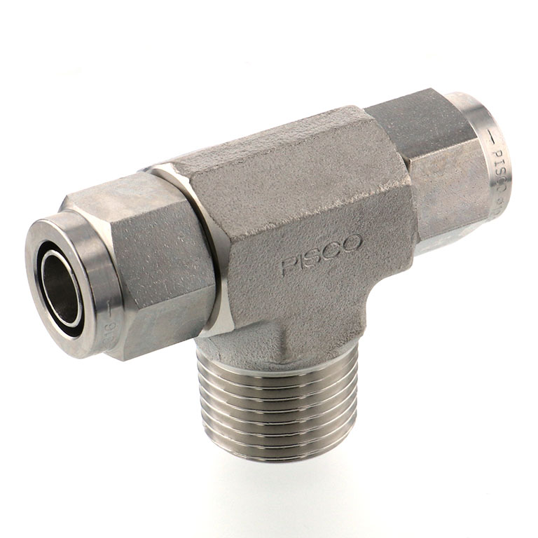 Alternative view of Đầu Ngạnh Nối Ống Có Đai Ốc Xiết Dạng Chữ T Ren Ngoài Pisco NSB1210-04-TP