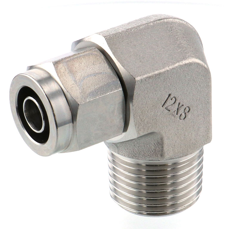 Alternative view of Đầu Ngạnh Nối Ống Có Đai Ốc Xiết Dạng Cong 90° Ren Ngoài Pisco NSL1280-04