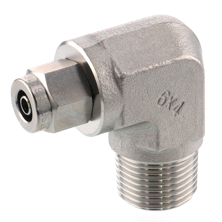 Alternative view of Đầu Ngạnh Nối Ống Có Đai Ốc Xiết Dạng Cong 90° Ren Ngoài Pisco NSL0640-03-TP