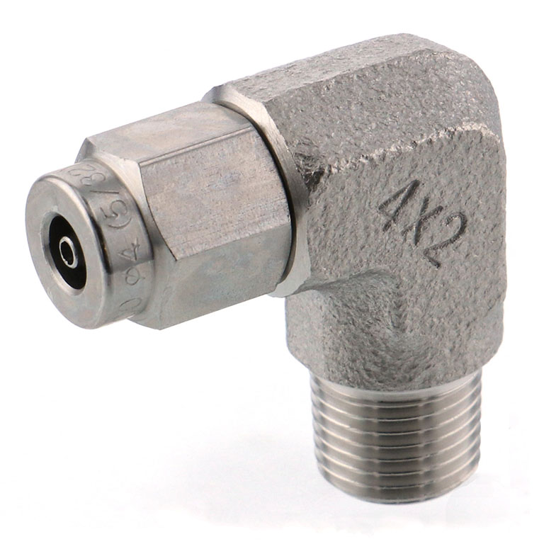 Alternative view of Đầu Ngạnh Nối Ống Có Đai Ốc Xiết Dạng Cong 90° Ren Ngoài Pisco NSL0420-01-TP