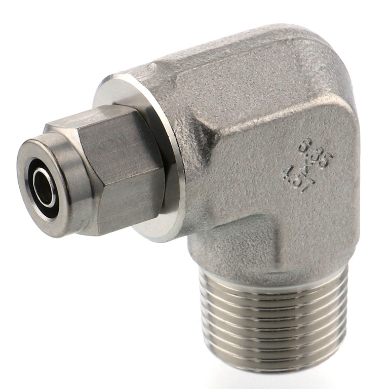 Alternative view of Đầu Ngạnh Nối Ống Có Đai Ốc Xiết Dạng Cong 90° Ren Ngoài Pisco NSL1/4-03-TP