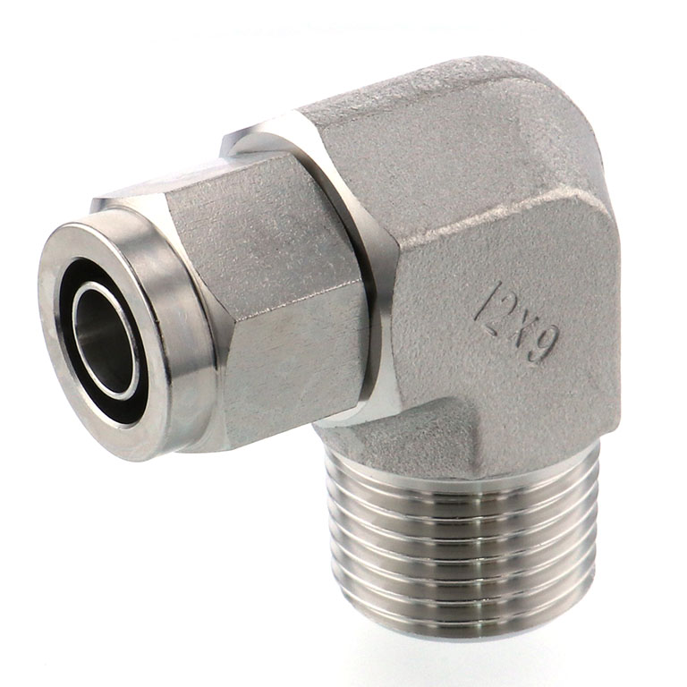 Alternative view of Đầu Ngạnh Nối Ống Có Đai Ốc Xiết Dạng Cong 90° Ren Ngoài Pisco NSL1290-04