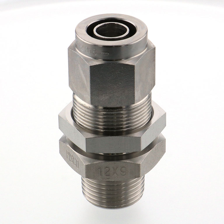 Alternative view of Đầu Ngạnh Nối Ống Có Đai Ốc Xiết Dạng Lắp Vách Ren Ngoài Pisco NSMC1290-03