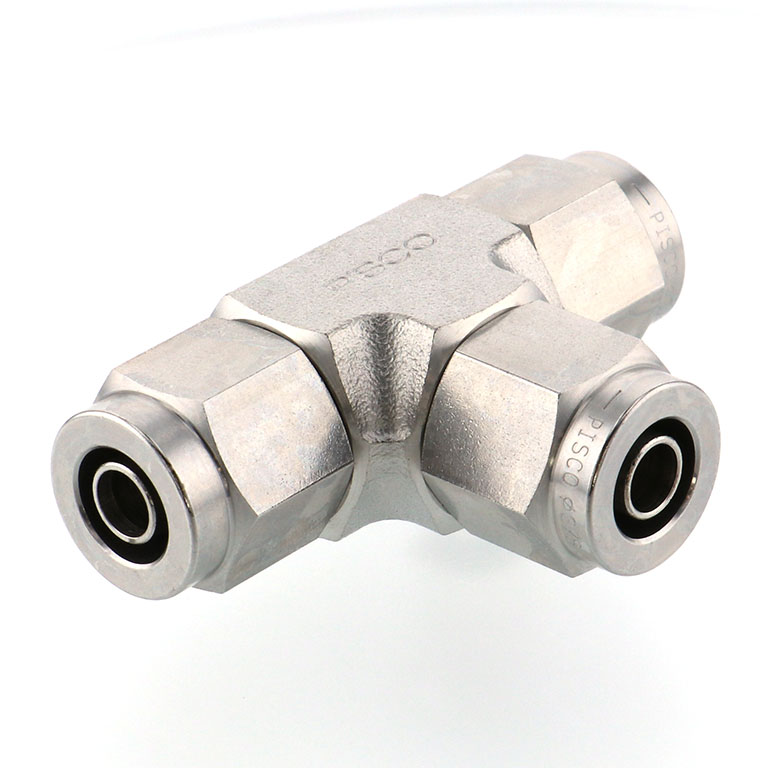 Alternative view of Đầu Ngạnh Nối Ống Có Đai Ốc Xiết Dạng Chữ T Pisco NSE3/8