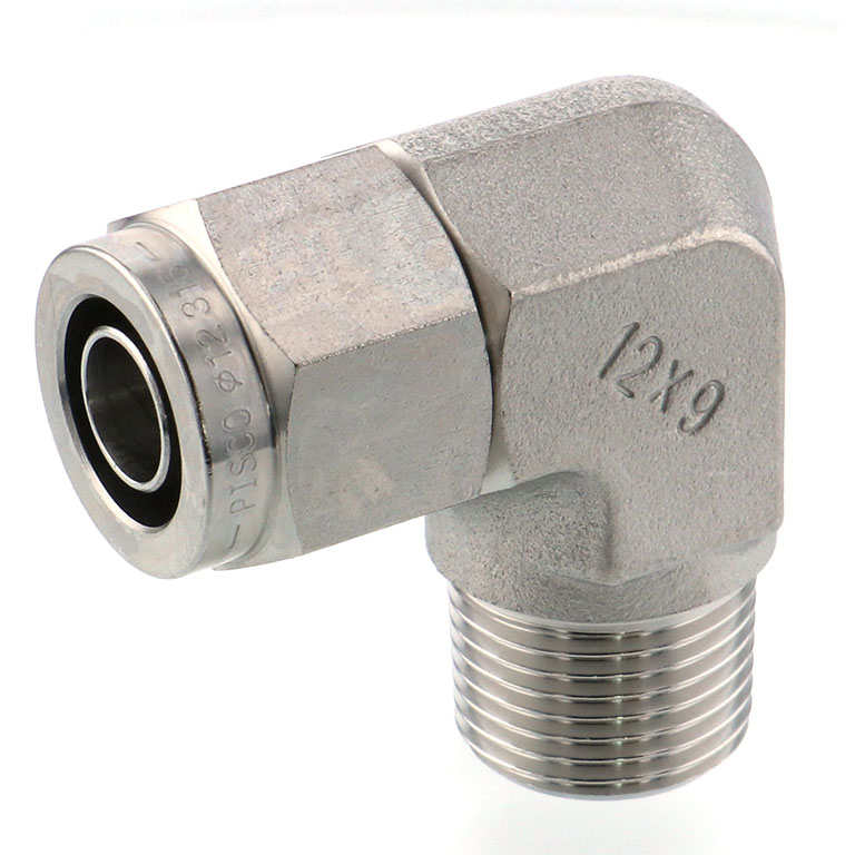 Alternative view of Đầu Ngạnh Nối Ống Có Đai Ốc Xiết Dạng Cong 90° Ren Ngoài Pisco NSL1290-03-TP