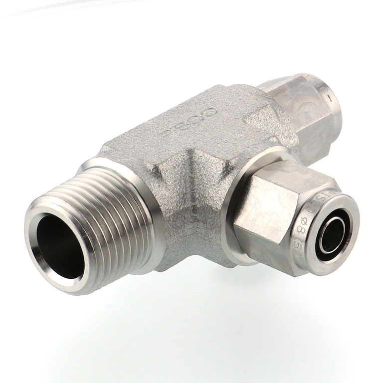 Alternative view of Đầu Ngạnh Nối Ống Có Đai Ốc Xiết Dạng Chữ T Ren Ngoài Pisco NSD0860-03