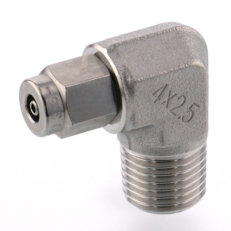 Alternative view of Đầu Ngạnh Nối Ống Có Đai Ốc Xiết Dạng Cong 90° Ren Ngoài Pisco NSL0425-02-TP