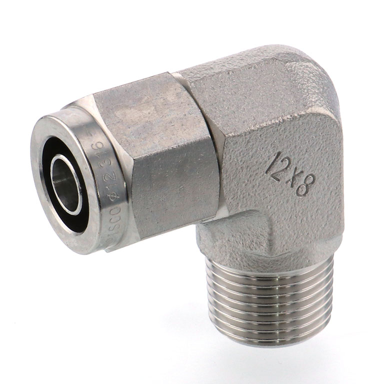 Alternative view of Đầu Ngạnh Nối Ống Có Đai Ốc Xiết Dạng Cong 90° Ren Ngoài Pisco NSL1280-03-TP