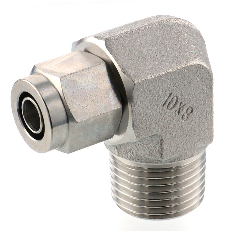 Alternative view of Đầu Ngạnh Nối Ống Có Đai Ốc Xiết Dạng Cong 90° Ren Ngoài Pisco NSL1080-04-TP