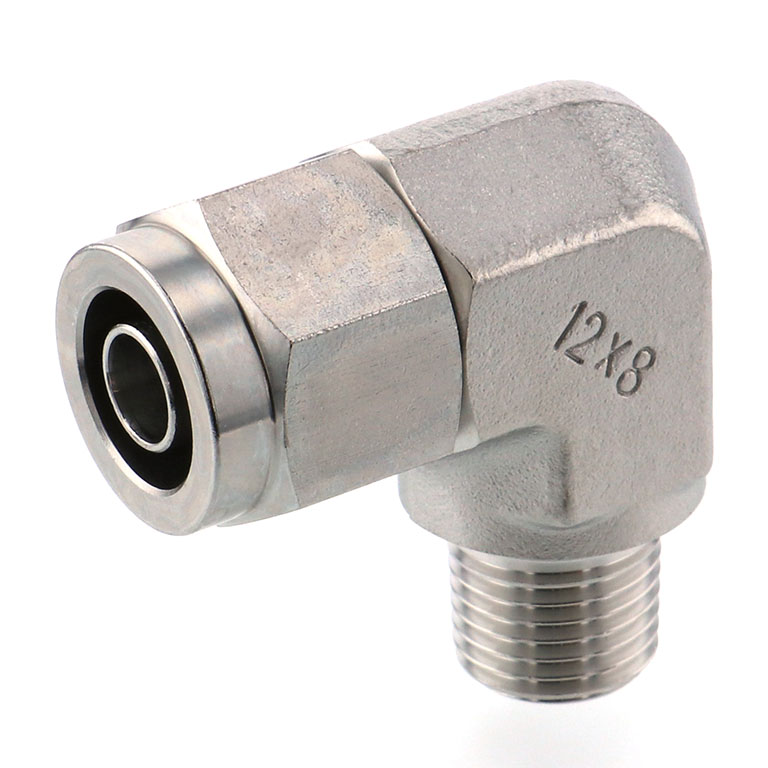 Alternative view of Đầu Ngạnh Nối Ống Có Đai Ốc Xiết Dạng Cong 90° Ren Ngoài Pisco NSL1280-02-TP