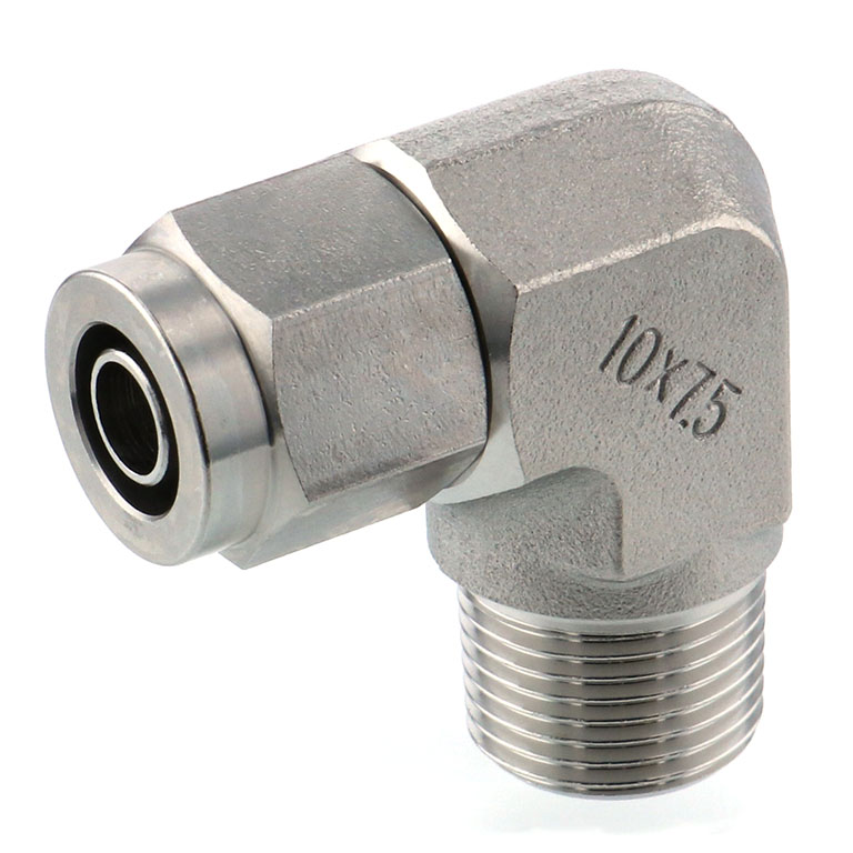 Alternative view of Đầu Ngạnh Nối Ống Có Đai Ốc Xiết Dạng Cong 90° Ren Ngoài Pisco NSL1075-03-TP