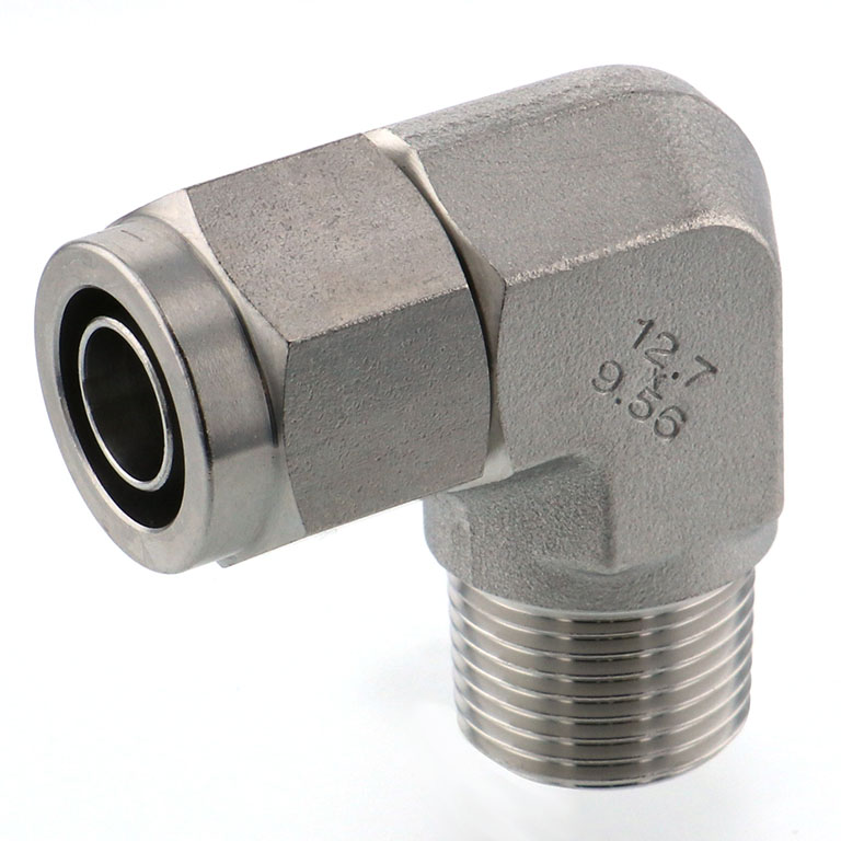 Alternative view of Đầu Ngạnh Nối Ống Có Đai Ốc Xiết Dạng Cong 90° Ren Ngoài Pisco NSL1/2-03-TP