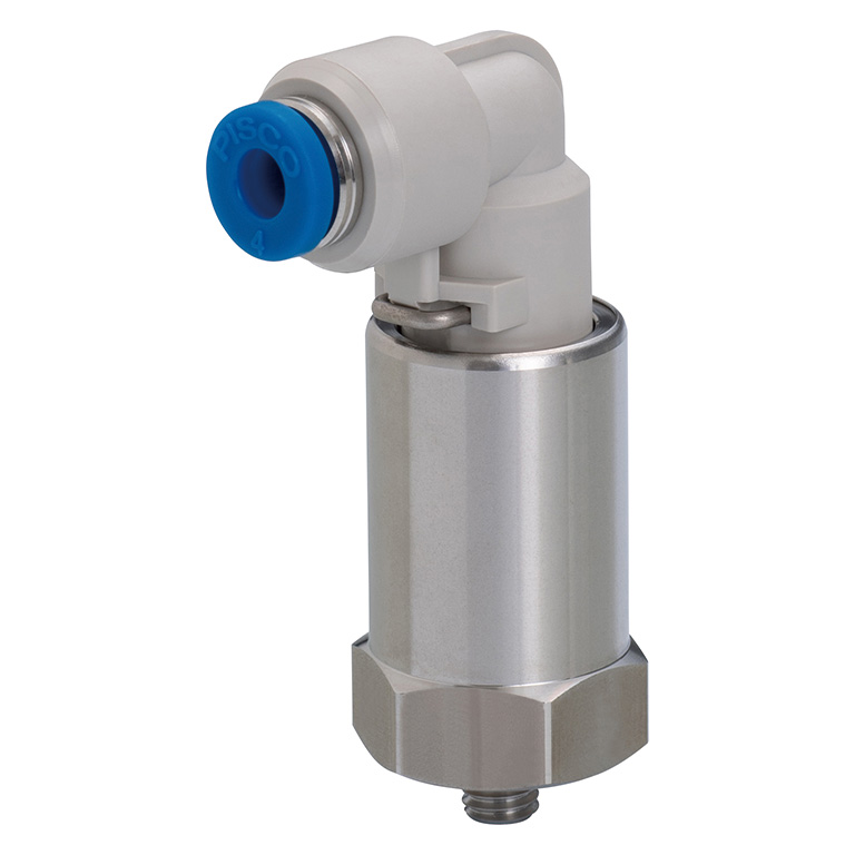 Alternative view of Đầu Nối Nhanh Khí Nén Dạng Cong 90° Ren Ngoài Có Khớp Xoay Pisco RAL4-U10SUS