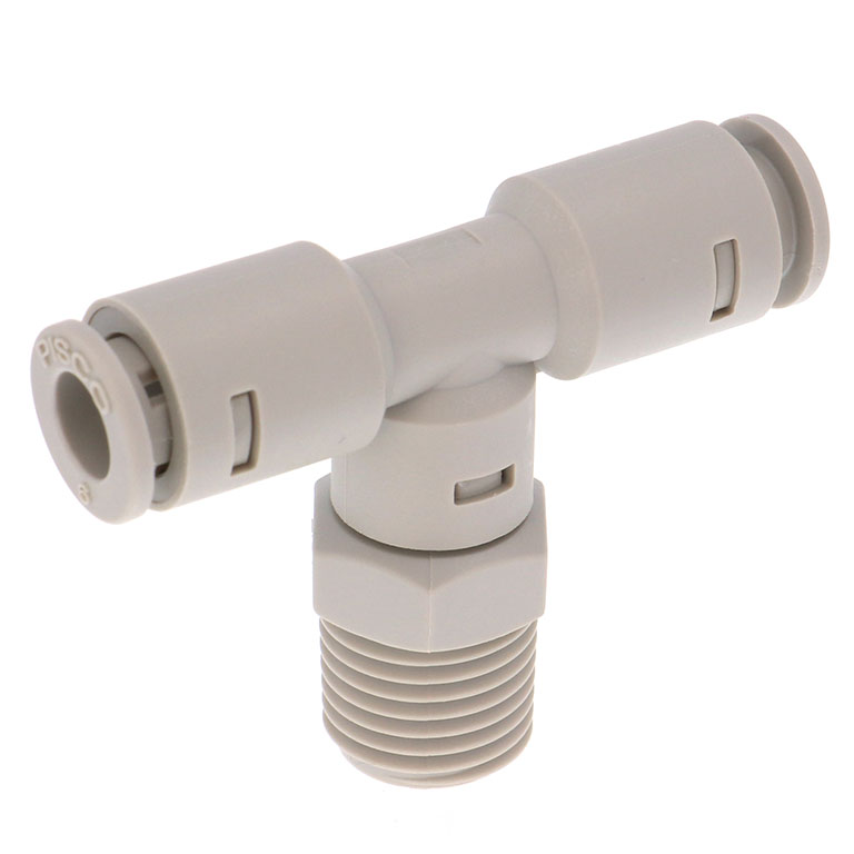 Đầu Nối Nhanh Khí Nén Dạng Chữ T Ren Ngoài Pisco APB6-02-C