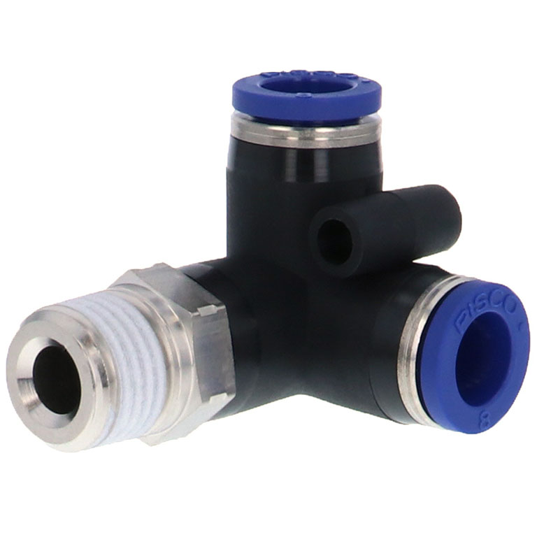 Alternative view of Đầu Nối Nhanh Khí Nén Hai Nhánh Chạc Ba Cong 90° Ren Ngoài Pisco PVX8-02SUS