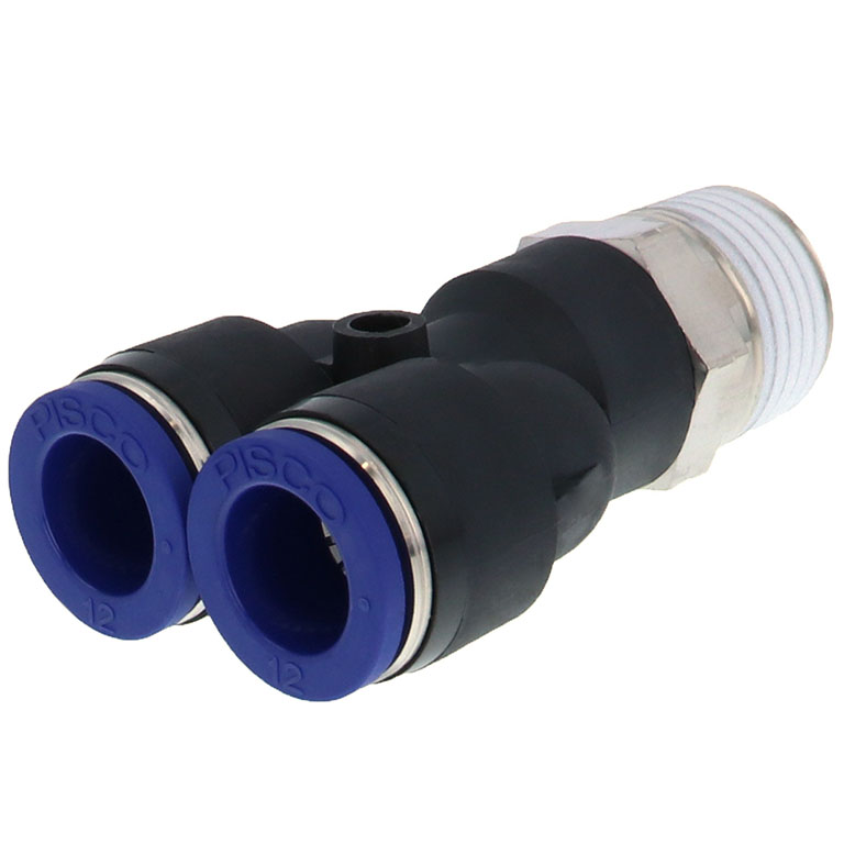 Alternative view of Đầu Nối Nhanh Khí Nén Dạng Chữ Y Ren Ngoài Pisco PX12-04SUS