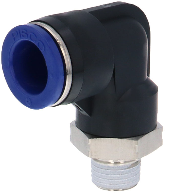 Alternative view of Đầu Nối Nhanh Khí Nén Dạng Cong 90° Ren Ngoài Pisco PL12-02SUS