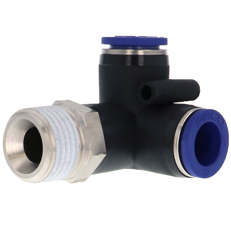 Alternative view of Đầu Nối Nhanh Khí Nén Hai Nhánh Chạc Ba Cong 90° Ren Ngoài Pisco PVX12-04SUS