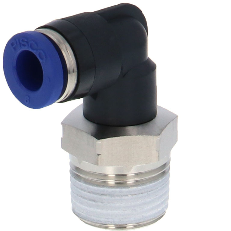 Alternative view of Đầu Nối Nhanh Khí Nén Dạng Cong 90° Ren Ngoài Pisco PL6-03SUS