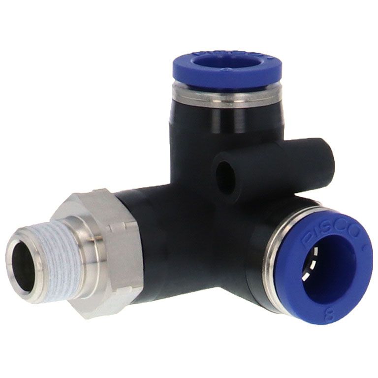 Alternative view of Đầu Nối Nhanh Khí Nén Hai Nhánh Chạc Ba Cong 90° Ren Ngoài Pisco PVX8-01SUS