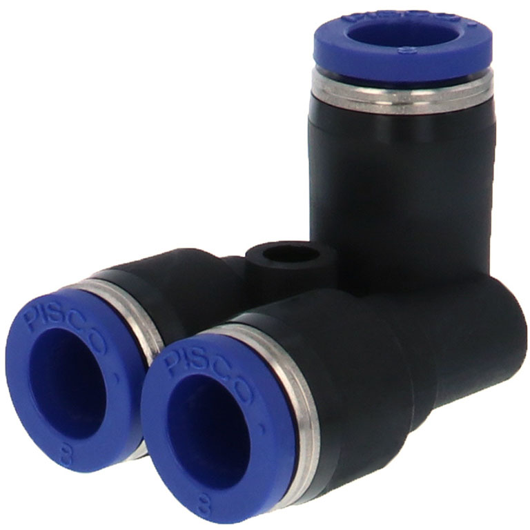 Alternative view of Đầu Nối Nhanh Khí Nén Ba Ngã Cong 90° Pisco PAU8SUS