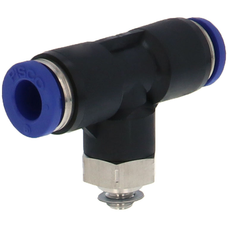 Alternative view of Đầu Nối Nhanh Khí Nén Dạng Chữ T Ren Ngoài Pisco PB6-M5SUS