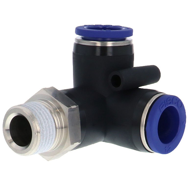 Alternative view of Đầu Nối Nhanh Khí Nén Hai Nhánh Chạc Ba Cong 90° Ren Ngoài Pisco PVX12-03SUS