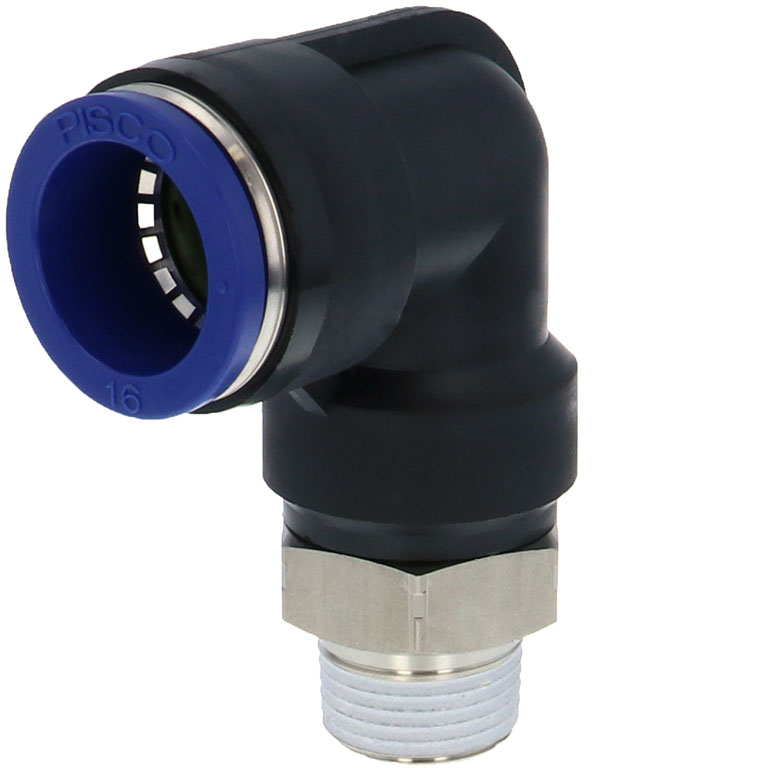 Alternative view of Đầu Nối Nhanh Khí Nén Dạng Cong 90° Ren Ngoài Pisco PL16-03SUS