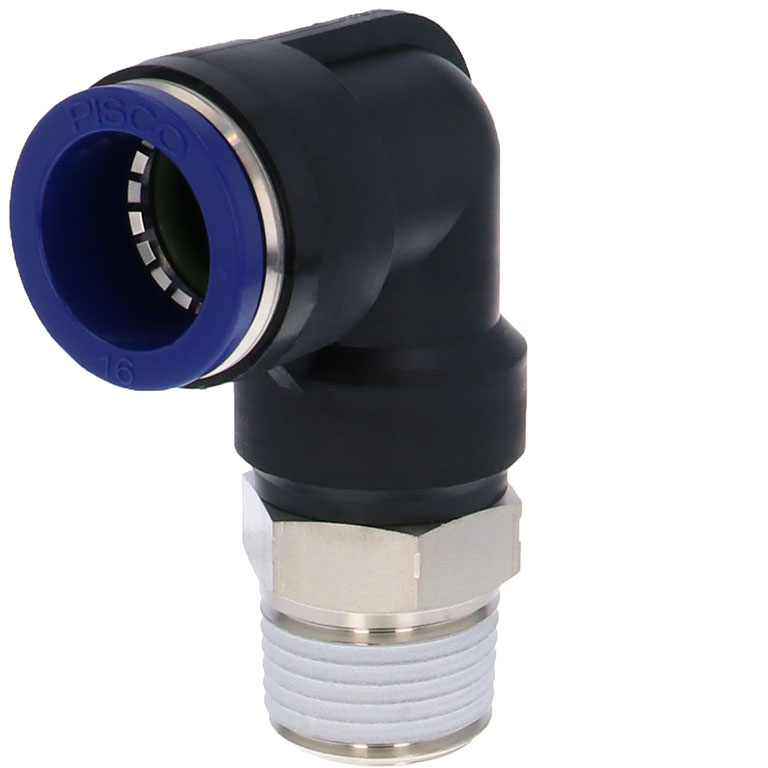 Alternative view of Đầu Nối Nhanh Khí Nén Dạng Cong 90° Ren Ngoài Pisco PL16-04SUS