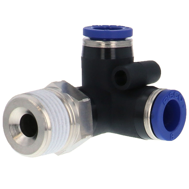 Alternative view of Đầu Nối Nhanh Khí Nén Hai Nhánh Chạc Ba Cong 90° Ren Ngoài Pisco PVX8-03SUS