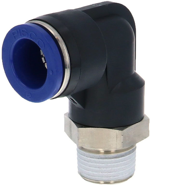 Alternative view of Đầu Nối Nhanh Khí Nén Dạng Cong 90° Ren Ngoài Pisco PL12-03SUS
