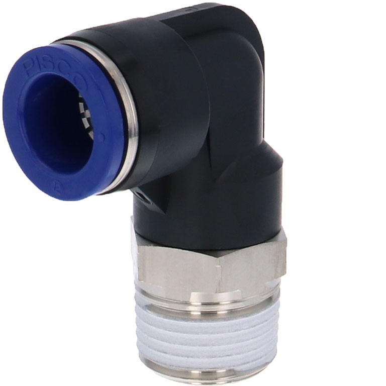Alternative view of Đầu Nối Nhanh Khí Nén Dạng Cong 90° Ren Ngoài Pisco PL12-04SUS