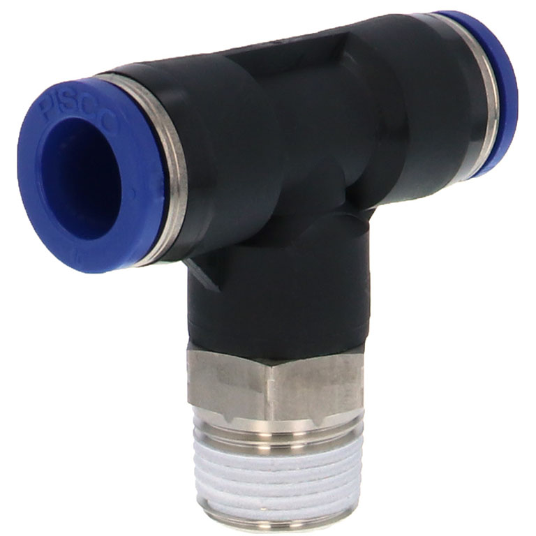 Alternative view of Đầu Nối Nhanh Khí Nén Dạng Chữ T Ren Ngoài Pisco PB10-03SUS