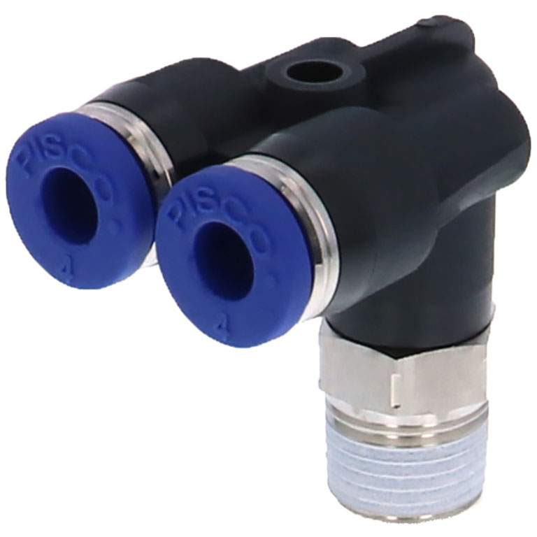 Alternative view of Đầu Nối Nhanh Khí Nén Hai Nhánh Cong 90° Ren Ngoài Pisco PAX4-01SUS