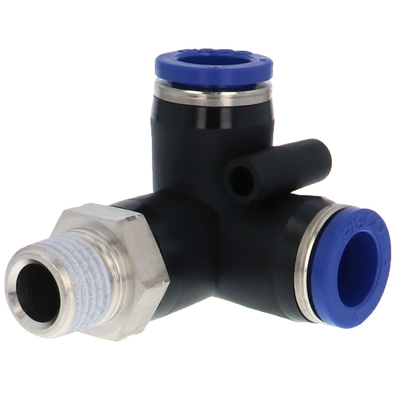 Alternative view of Đầu Nối Nhanh Khí Nén Hai Nhánh Chạc Ba Cong 90° Ren Ngoài Pisco PVX10-02SUS