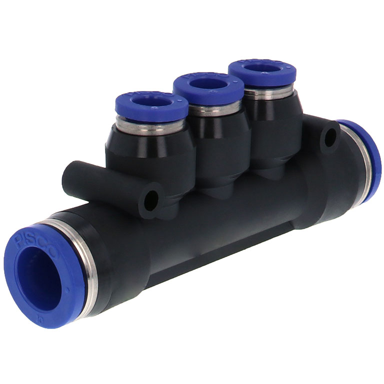 Alternative view of Đầu Nối Nhanh Khí Nén Chữ T 5 Ngã Dạng Nối Giảm Pisco PKG10-6SUS